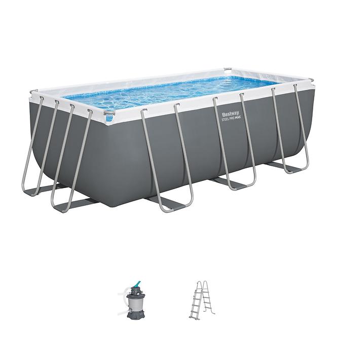 Bazen s metalnom konstrukcijom i pumpom, Power Steel, pravokutni, 404 x 201 x 100 cm, 56442