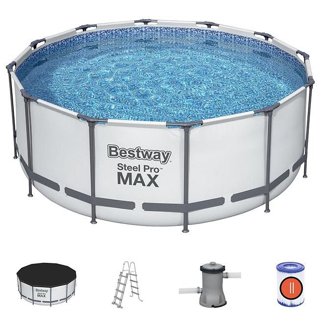 Bazen s metalnom konstrukcijom i pumpom, Steel Pro Max, okrugli, 366 x 122 cm, 56420