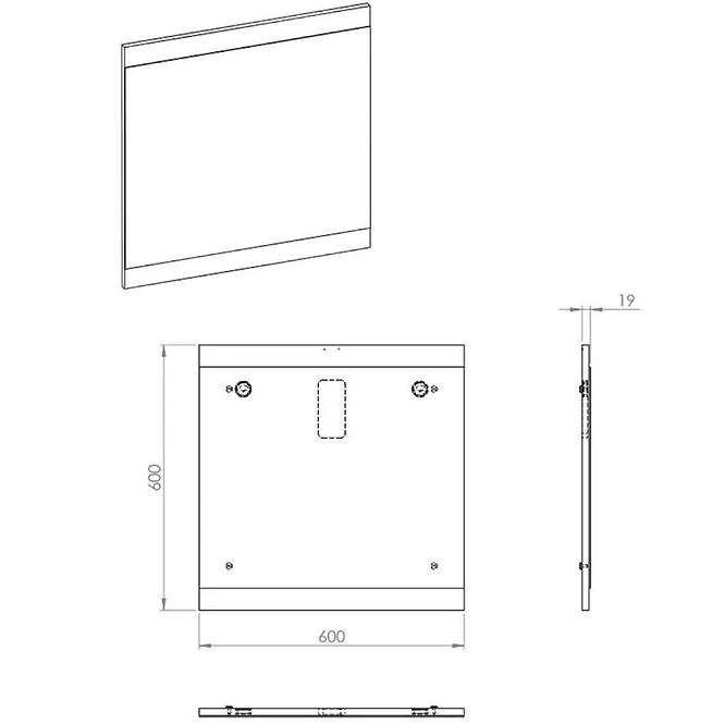 Ogledalo Vento  60x60 BIJELO