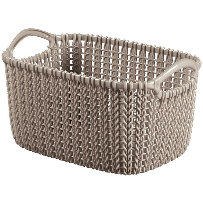 Pravokutna košarica xs knit 3l 226169 sivo smeđa