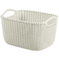 Pravokutna košarica s knit 8l 226391 krem