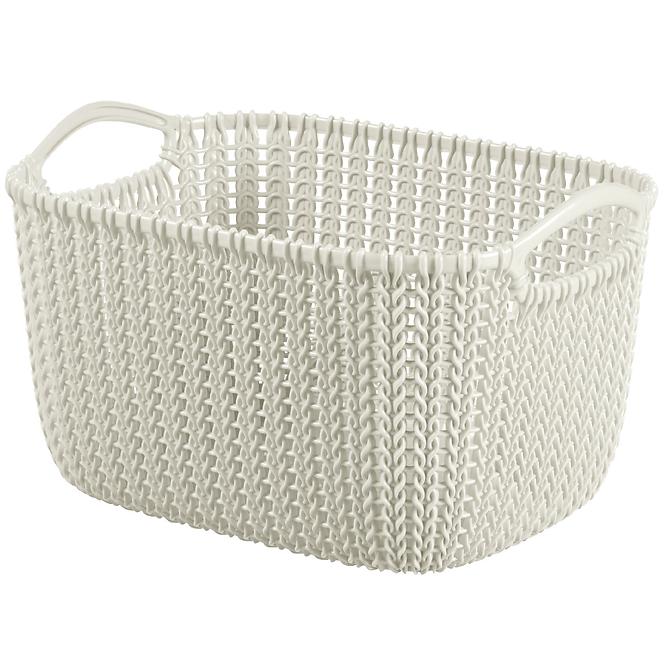 Pravokutna košarica s knit 8l 226391 krem