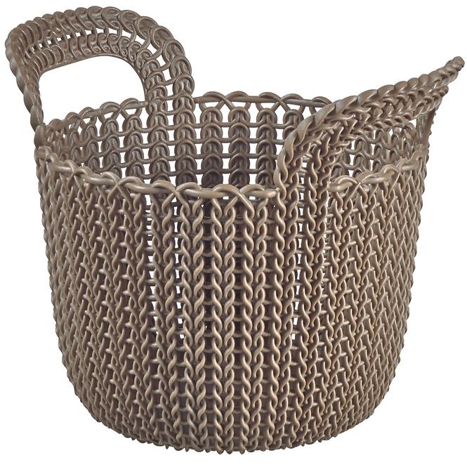 Okrugla košarica xs knit 3l 226398 sivo smeđa