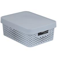 Spremnik s poklopcem infinity 11l 229163 svijetlo sivi