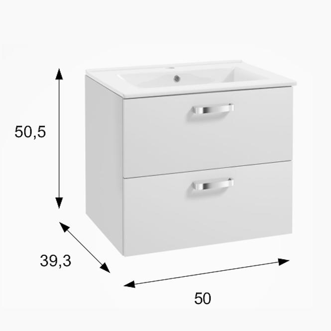 Set Bel D50 2 ladice, bijeli