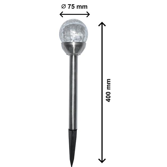 Solarna svjetiljka 2 Led čelik kugla 11