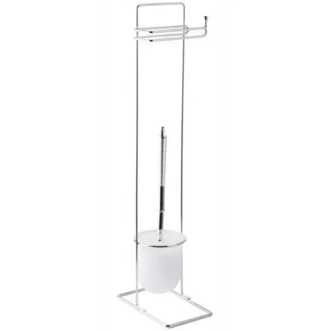 Stalak za WC četku i papir Basic Square krom 07559