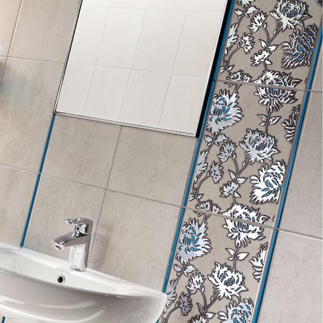 Dekorativna pločica Gris Flower Turkus 25/36