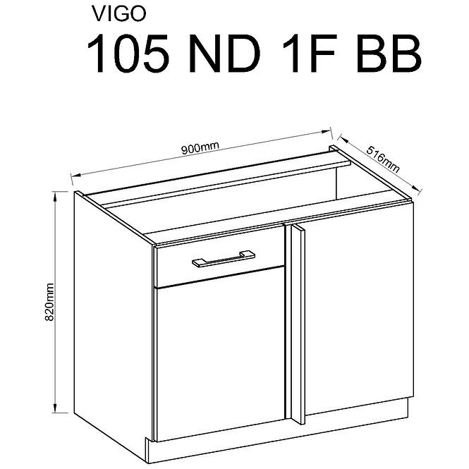 Kuhinjski ormar Vigo bijeli HG 90ND 1F BB