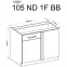 Kuhinjski ormar Vigo bijeli HG 90ND 1F BB,3