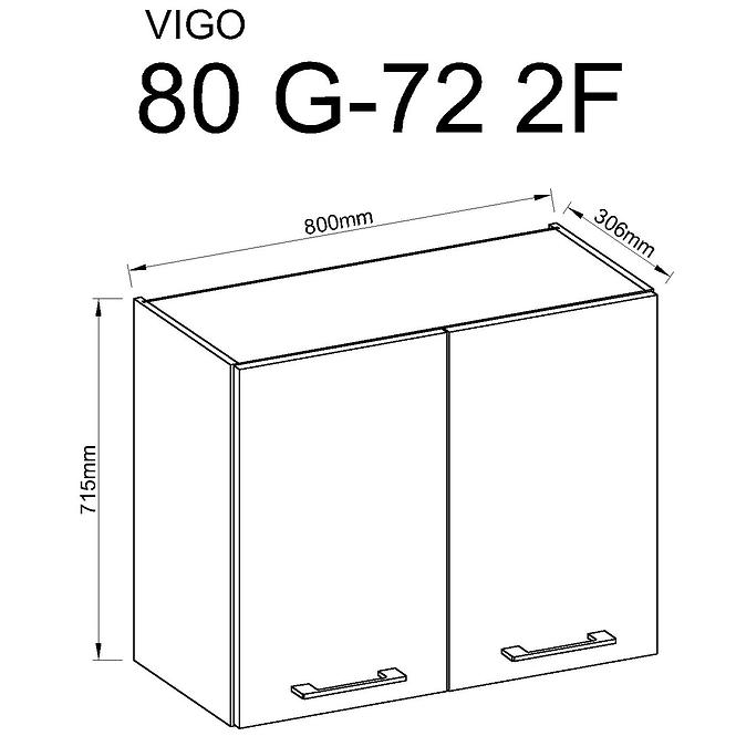 Kuhinjski ormar Vigo bijeli 80G-2F