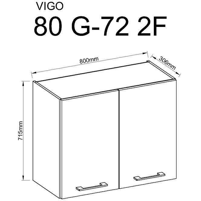 Kuhinjski ormar Vigo grafit 80G-2F
