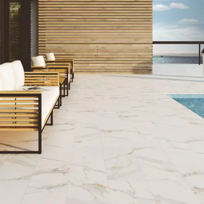 Gres pločica za gazište stepenica Peldano Recto Marbles Calatatta 33/120,2