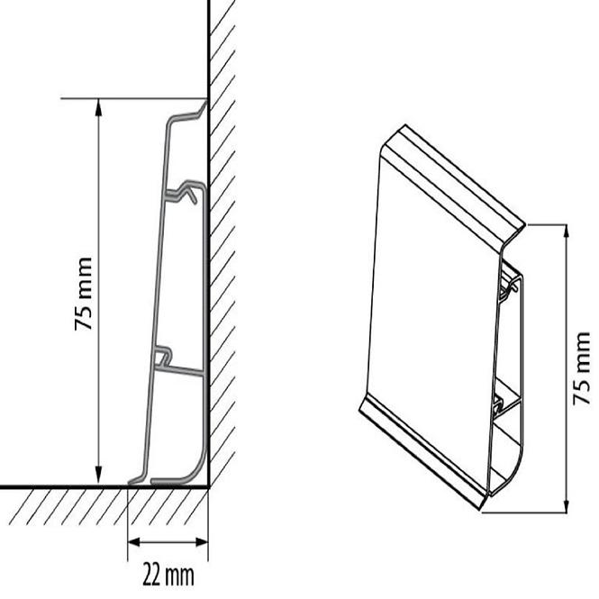 Podna lajsna Hi-Line Prestige 290 Hrast Celtic