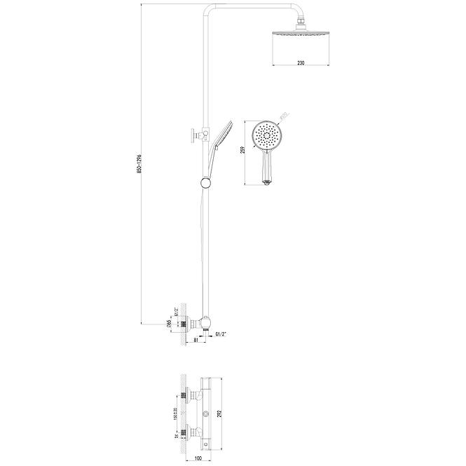 67C47-HB1153 VIVALDI SET ZA TUŠ S TERMOSTATOM