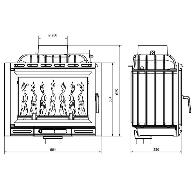 Umetak za kamin W13 11,5 kW EKO