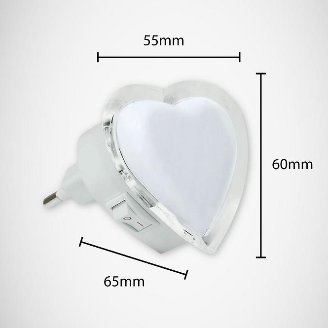 ZASUVKOVA Lampa SRCE HL992L 0,4W CRVENA