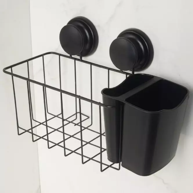 Košara+košarica PVC crna