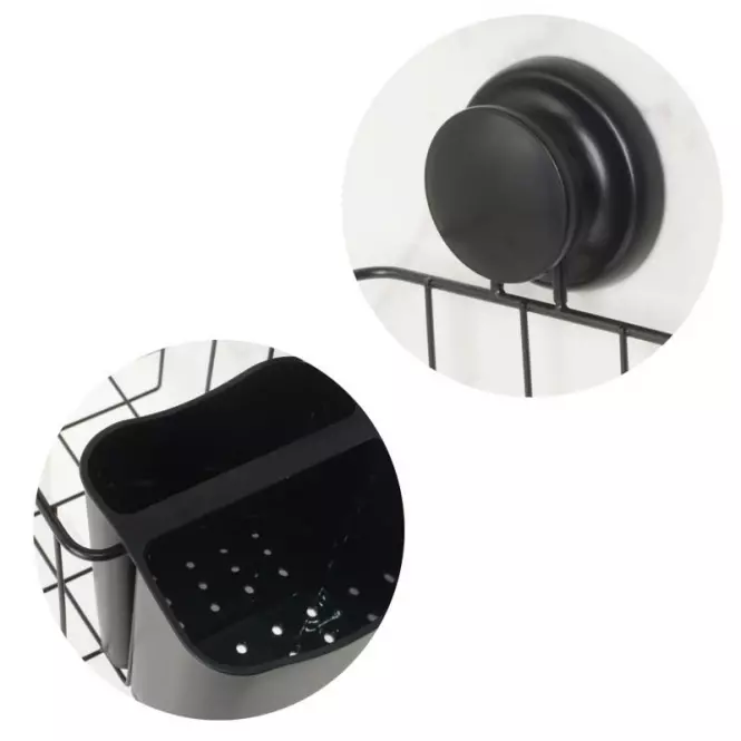 Košara+košarica PVC crna