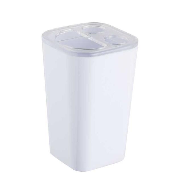 Čaša za četkice za zube Simple bijela 06349