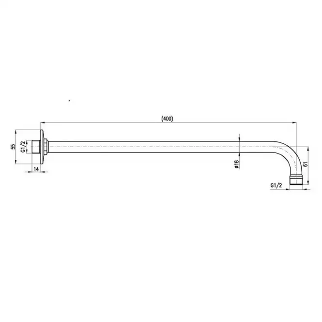 MD0150BC TUŠ RUKA 40CM BIJELA/KROM