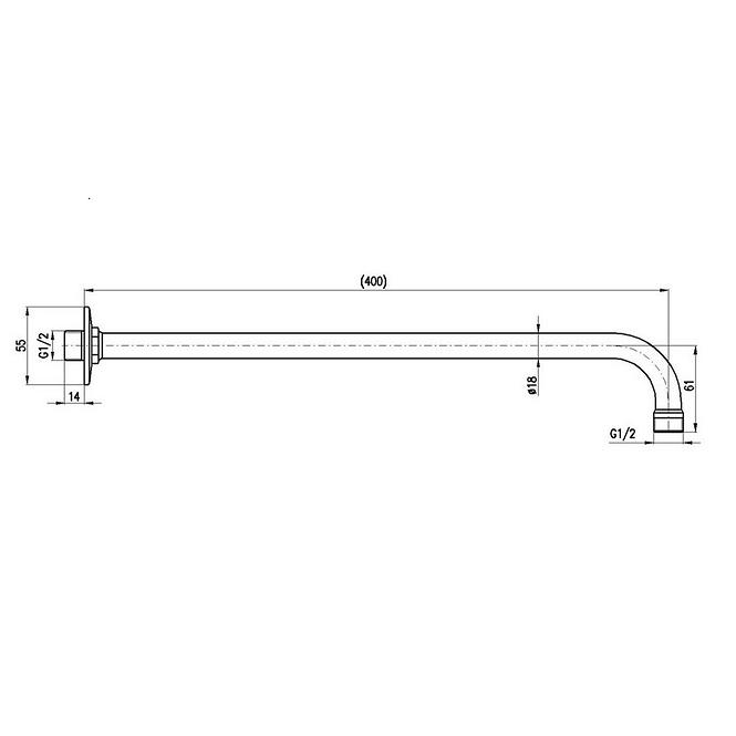 MD0150Z TUŠ NA RAMENU 40CM ZLATO