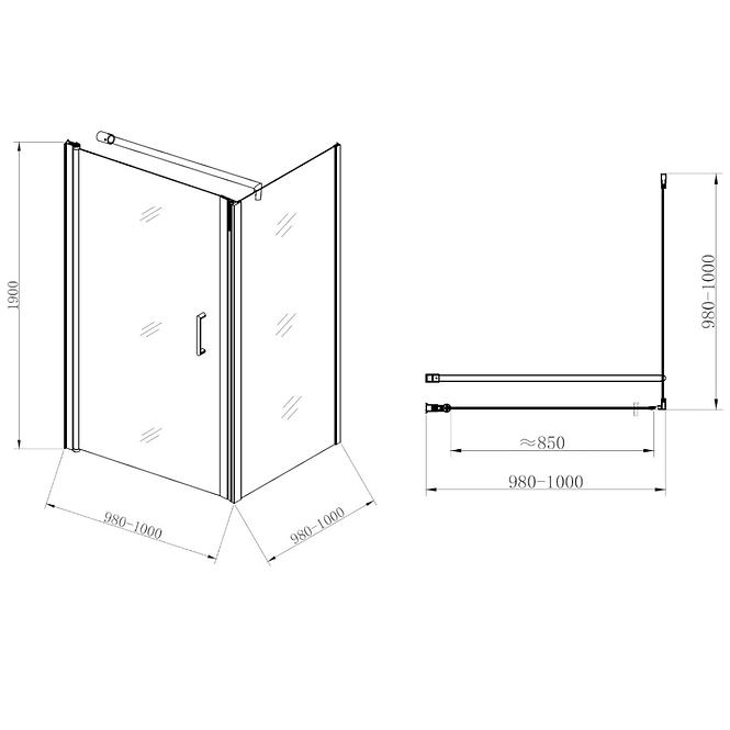 Tuš Kut Athena 100x100x190 Cire-Krom 2 Kutije