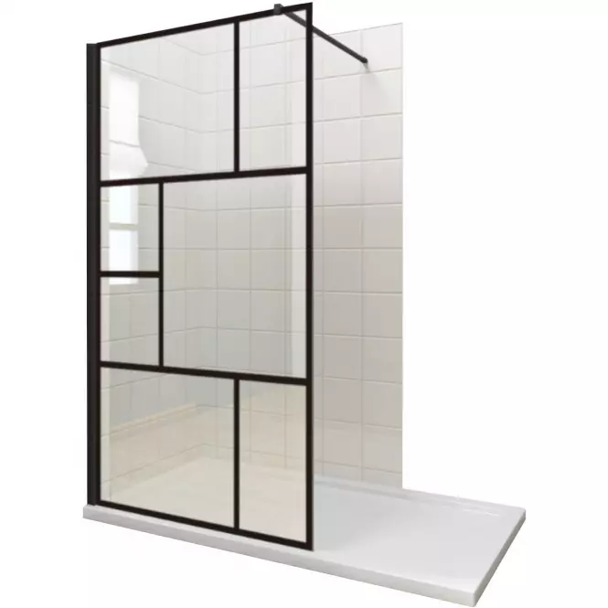 Tuš zid Walk-In Notte 100x195 crni profil,4