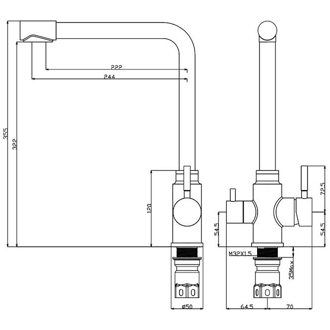 Slavina za sudoper Rodos inox