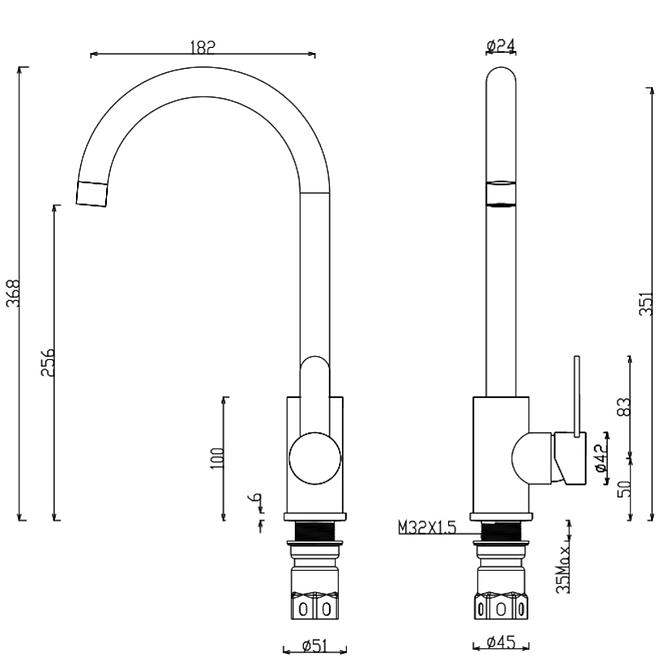 Slavina za sudoper Korsyka inox