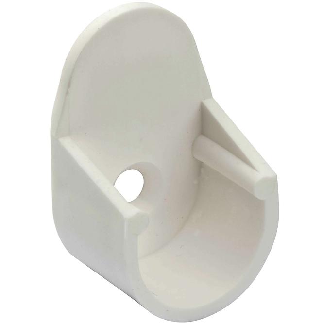 LEŽAJ ORMARSKE CIJEVI O 18MM, PLASTIČNI, BIJELI, 2 KOM
