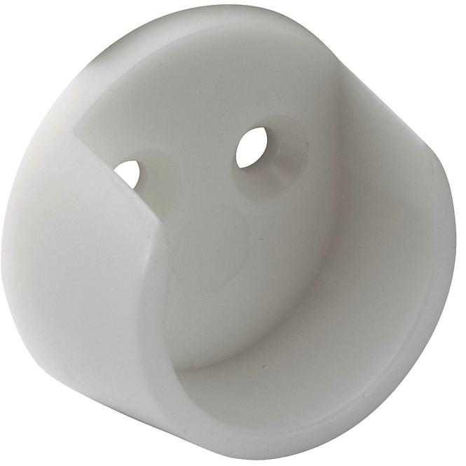 LEŽAJ ORMARSKE CIJEVI O 20MM, PLASTIČNI, BIJELI, 2 KOM