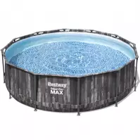 Bazen s metalnom konstrukcijom i pumpom Steel Pro Max, okrugli, uzorak drvo, 366 x 100cm, 5614X