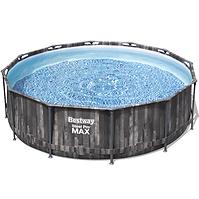 Bazen s metalnom konstrukcijom i pumpom Steel Pro Max, okrugli, uzorak drvo, 366 x 100cm, 5614X