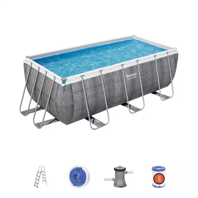 Bazen s metalnom konstrukcijom i pumpom Power Steel, pravokutni, 412 x 201 x 122 cm, 56722