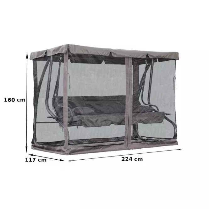 Sklopiva ljuljačka sa zaštitom protiv komaracat siva,2