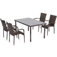 Vrtni set od umjetnog ratana Haiti stol + 4 stolice coffee