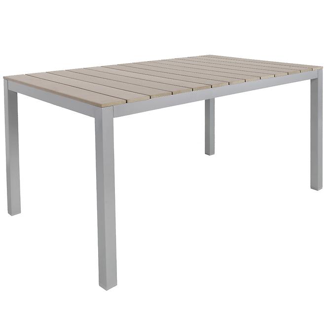 Stol polywood srebrni/taupe 150x90