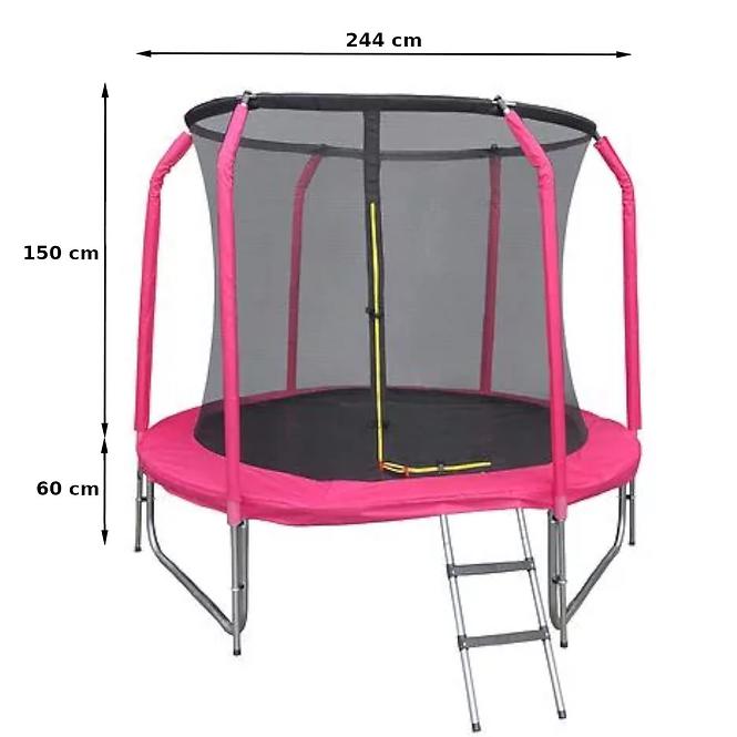 Trampolin s ljestvama 244cm/8FT SP08348L2-L roza