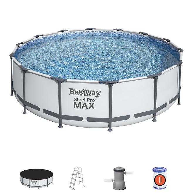 Bazen s metalnom konstrukcijom i pumpom Steel Pro Max, okrugli, 427m x 107 cm, 56950