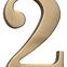 Broj „2” - 5 cm brušeno smeđa,2