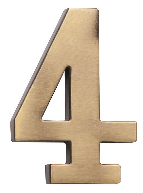 Broj „4” - 5 cm brušeno smeđa
