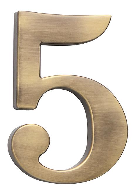 Broj „5” - 5 cm brušeno smeđa