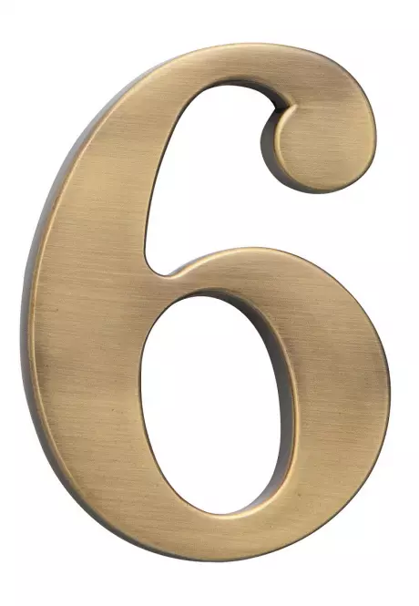 Broj „6” - 5 cm brušeno smeđa