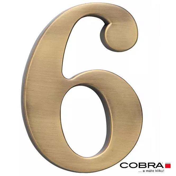 Broj „6” - 5 cm brušeno smeđa