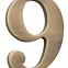 Broj „9” - 5 cm brušeno smeđa,2