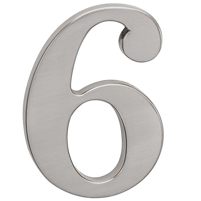 Broj „6” - 5 cm nikal mat