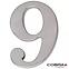 Broj „9” - 5 cm nikal mat