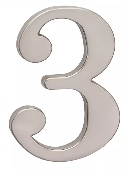 Broj „3” - 10 cm nikal mat