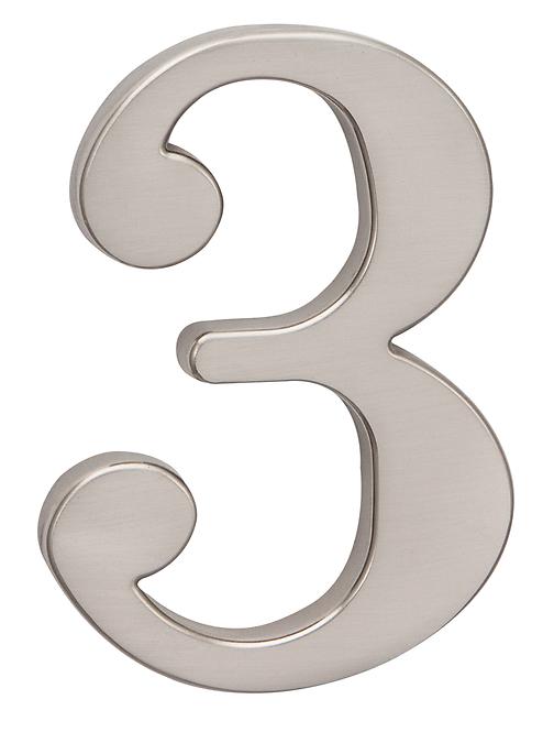 Broj „3” - 10 cm nikal mat